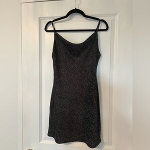 Urban Outfitters satin dress with spaghetti straps blk/wht